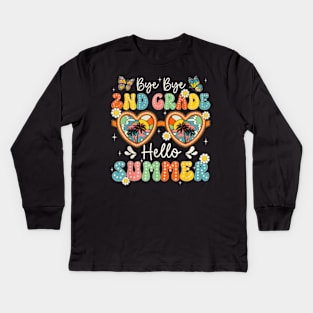 Goodbye 2nd Grade Hello Summer Last Day Of School Boys Kids T-Shirt Kids Long Sleeve T-Shirt